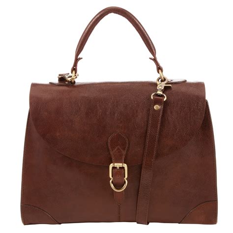John Lewis Large Leather Top Handle Bag In Brown Tan Lyst