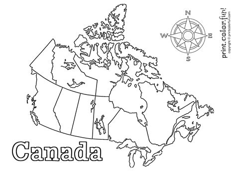 Free printable flag of canada coloring page for kids. Map Of Canada Colouring Page at GetColorings.com | Free ...