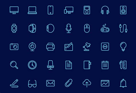 50 Free Office Outline Icons Fribly