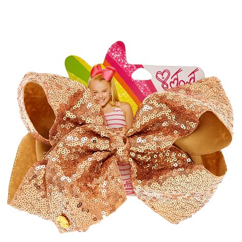 Jojo Siwa Large Gold Sequin Signature Bow Claires Us