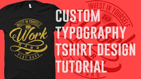 how to design a custom typography t shirt design by illustrator youtube