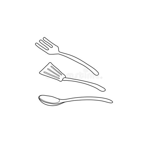 Hand Drawn Kitchen Utensils Stock Vector Illustration Of Kitchenware