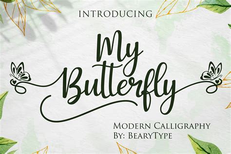 My Butterfly Font By Letterbeary · Creative Fabrica