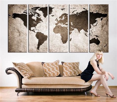 Canvas Art Print World Map Canvas Print X By Extralargewallart Map