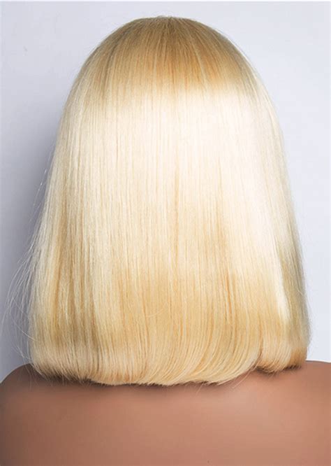 613 Blonde Color Remy Brazilian Straight Glueless Full Lace Human Hair