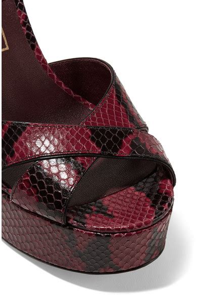 Runway Marc Jacobs Debbie Snake Effect Leather Platform Sandals Net