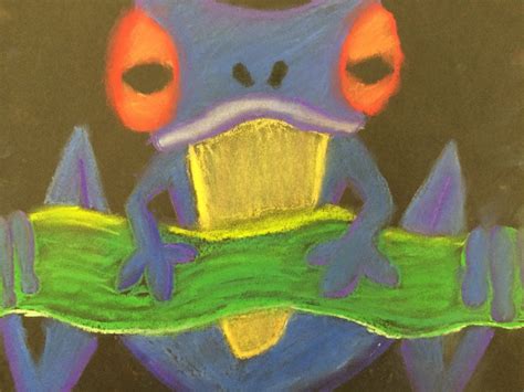 Chalk Pastel Frogs Mrs Art Teacher Lady