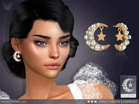 The Sims Resource Fancy Moon Earrings