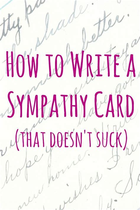 How To Write A Sympathy Card Writing A Sympathy Card Sympathy Card