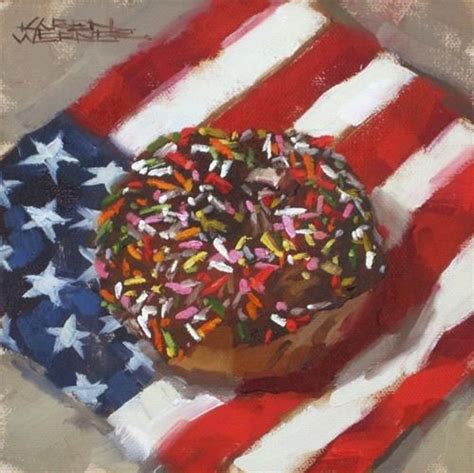 Karen Werner OIL Stars Stripes And Sprinkles National Donut Day