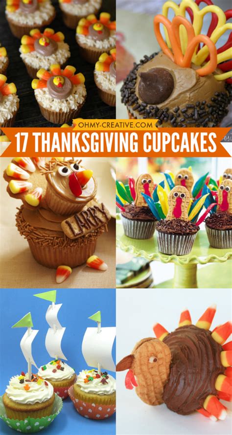 Made cupcakes for thanksgiving dinner but not sure how to decorate them? 17 Thanksgiving Cupcakes - Oh My Creative