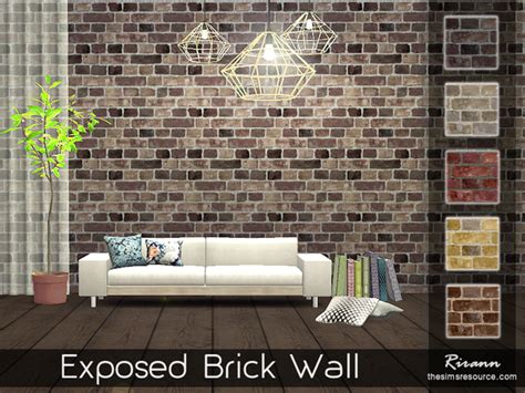 The Sims Resource Exposed Brick Wall By Rirann • Sims 4 Downloads