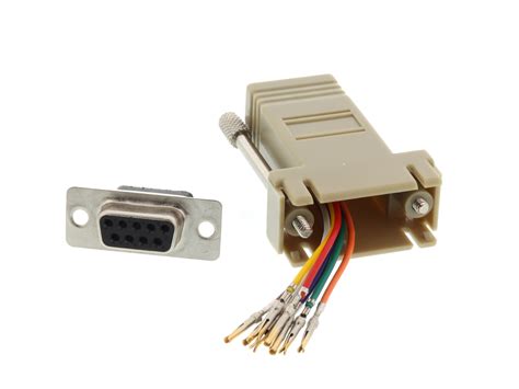 Modular Adapter Kit Db9 Female To Rj45 Beige Computer Cable Store