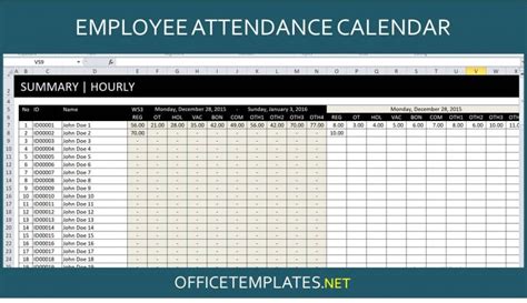 Employee Attendance Tracker Spreadsheet Officetemplatesnet