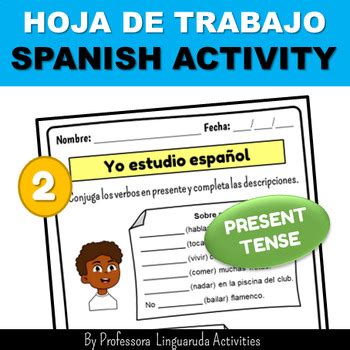 Spanish Verbs Conjugation Practice Worksheets Elementary Spanish