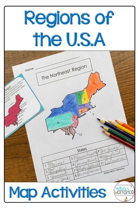 Regions Of The United States Print And Go Map Activities For Fourth And