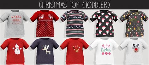 Elliesimple Christmas Top For Toddlers Unisex The Sims 4 Download