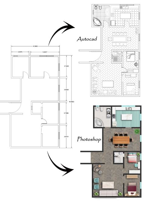 Draw An Architectural Floor Plan2d Drawings In Autocad By Reembadawy