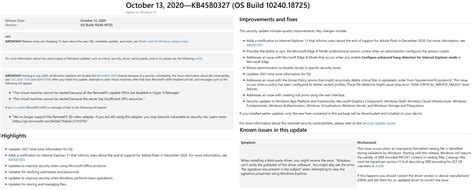 🔮wzor👁️ On Twitter 😉📢⚙️october 13 2020 Msft Patchday Cumulativeupdate Kb4580327 For