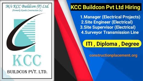 KCC Buildcon Pvt Ltd Urgent Hiring 2023 For Site Engineer Site