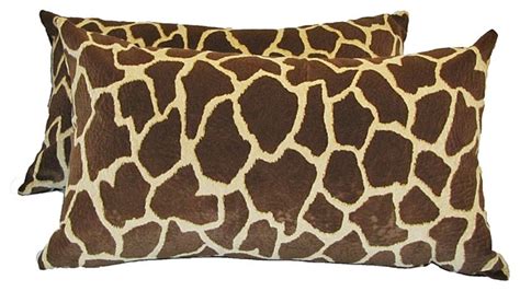 Giraffe spot skin print animal pillow cases pillowcase standard size set of 2, rectangle pillow covers protector for home couch sofa bedding decorative 16x24 inch. Giraffe Print Pillow