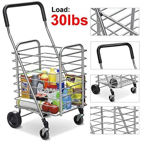 Buy Travel Shopping Cart Jumbo Aluminum Folding Swivel Wheel Grocery