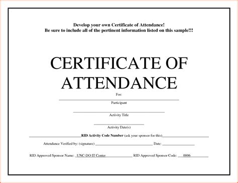 5 Certificate Of Attendance Templates Word Excel Templates