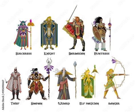 Rpg Role Classes Characters Stock Vector Adobe Stock