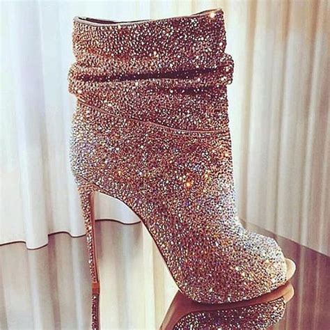 hot selling women fashion open toe bling bling high heel rhinestone ankle boots super high