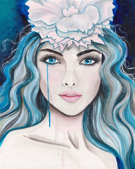 Lady In Blue Mixed Media Painting By Alexandra Dobreikin Artfinder