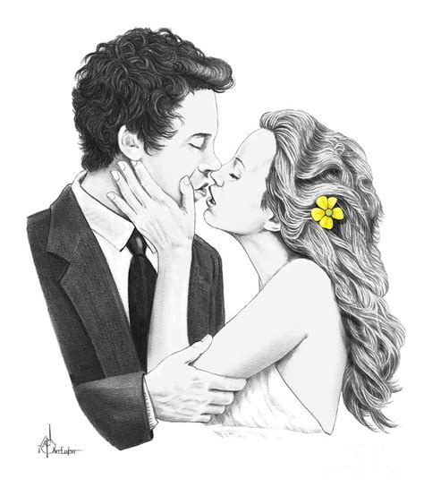 Valentine Kiss Drawing By Murphy Elliott