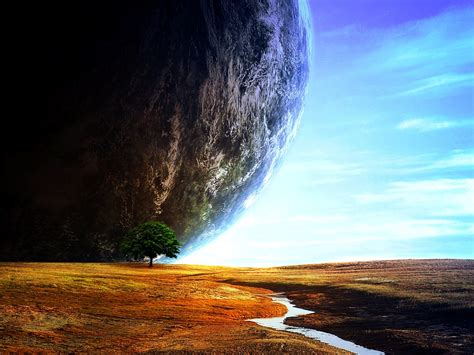 Planets Sci Fi Space Nature Trees Landscapes Cg Digtal Art