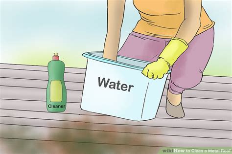Use heavy rubber gloves to scoop up materials in areas you can safely reach. How to Clean a Metal Roof: 13 Steps (with Pictures) - wikiHow