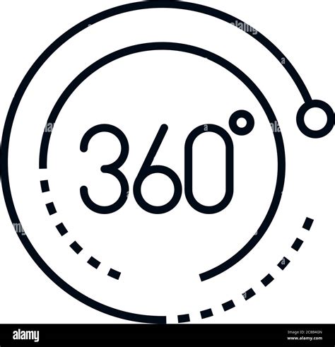 360 Degree View Virtual Tour Linear Style Icon Design Vector