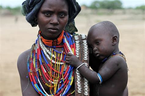 Mother And Her Son Ethiopia Arbore Tribe Editorial Photo Image Of