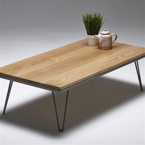 Stylish and simple opus oak 2ft x 2ft square coffee table is a great focal point in your living room. Solid Oak Hairpin Coffee Table | Wicked Home