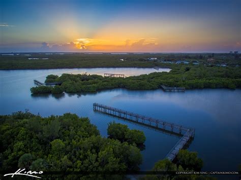 Sunset Over Fort Pierce At Pepper Park Florida