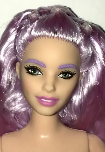 Nude Barbie Extra Articulated Curvy Body Purple Hair Neysa Face Doll