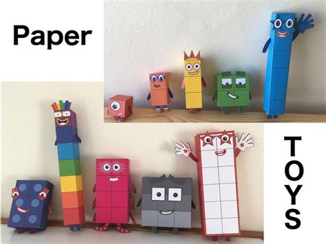 Numberblocks 1 10 Printable Paper Toys Origami Templates Kids