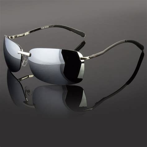 sunny shades mens rectangular rimless designer sunglasses shades eyewear silver gold color