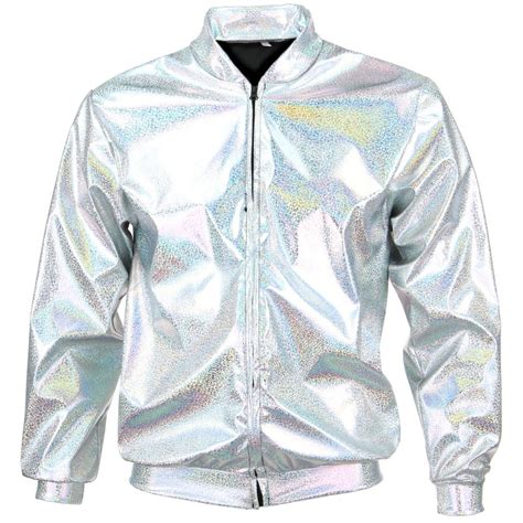 Bomber Jacket Shiny Unisex Ladies Men Firefly Sparkly Gold Silver