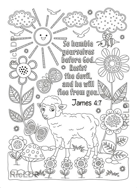 Three Bible Coloring Pages Verses From The Book Of James Landscape