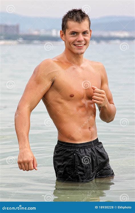 Muscle Wet Naked Man Stock Photo Image Of Strength Ocean