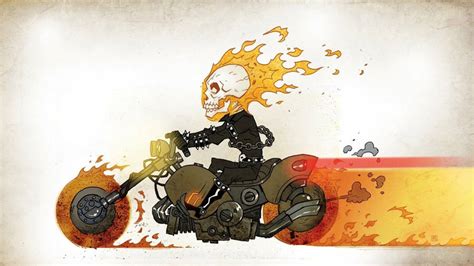 Download Ghost Rider Animated Digital Art Motorbikes 3d Wallpaper Wallpaper