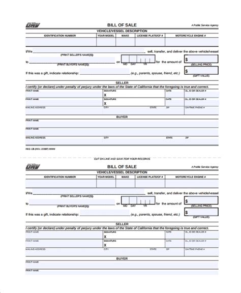 Free 7 Sample Motorcycle Bill Of Sale Templates In Pdf