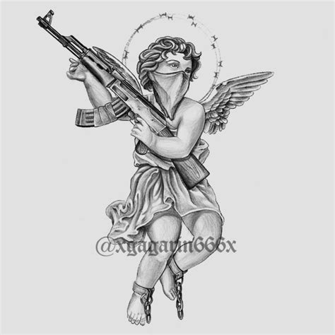 Lista 101 Foto Diseños Tatuaje Angel Con Ak 47 Mirada Tensa 102023