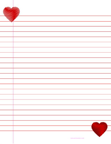 You can do almost anything with these papers for your scrapbooking. Valentine's Day Ruled Paper | Paper template free ...