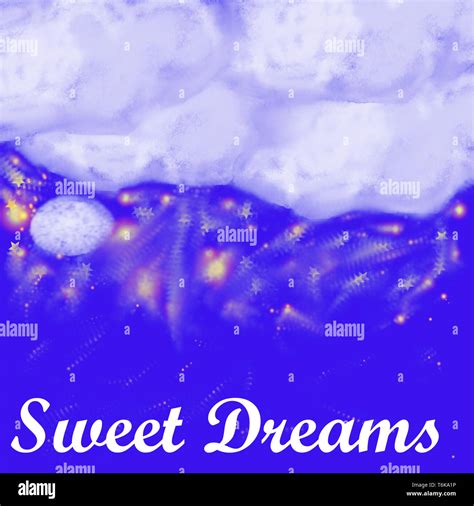 Sweet Dreams Text On Beautiful Peaceful Illustration Of Night With