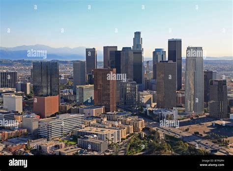 Aerial View Los Angeles Downtown California Usa Skylinelogos And