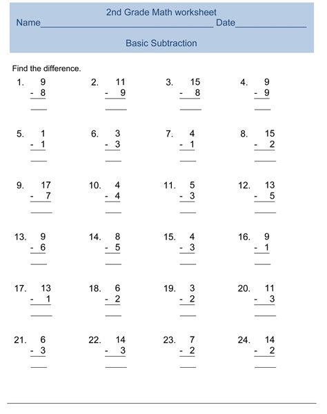 Printable Math For 2nd Graders